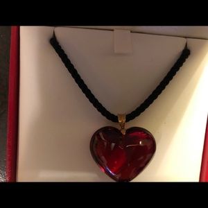 Baccarat red heart necklace